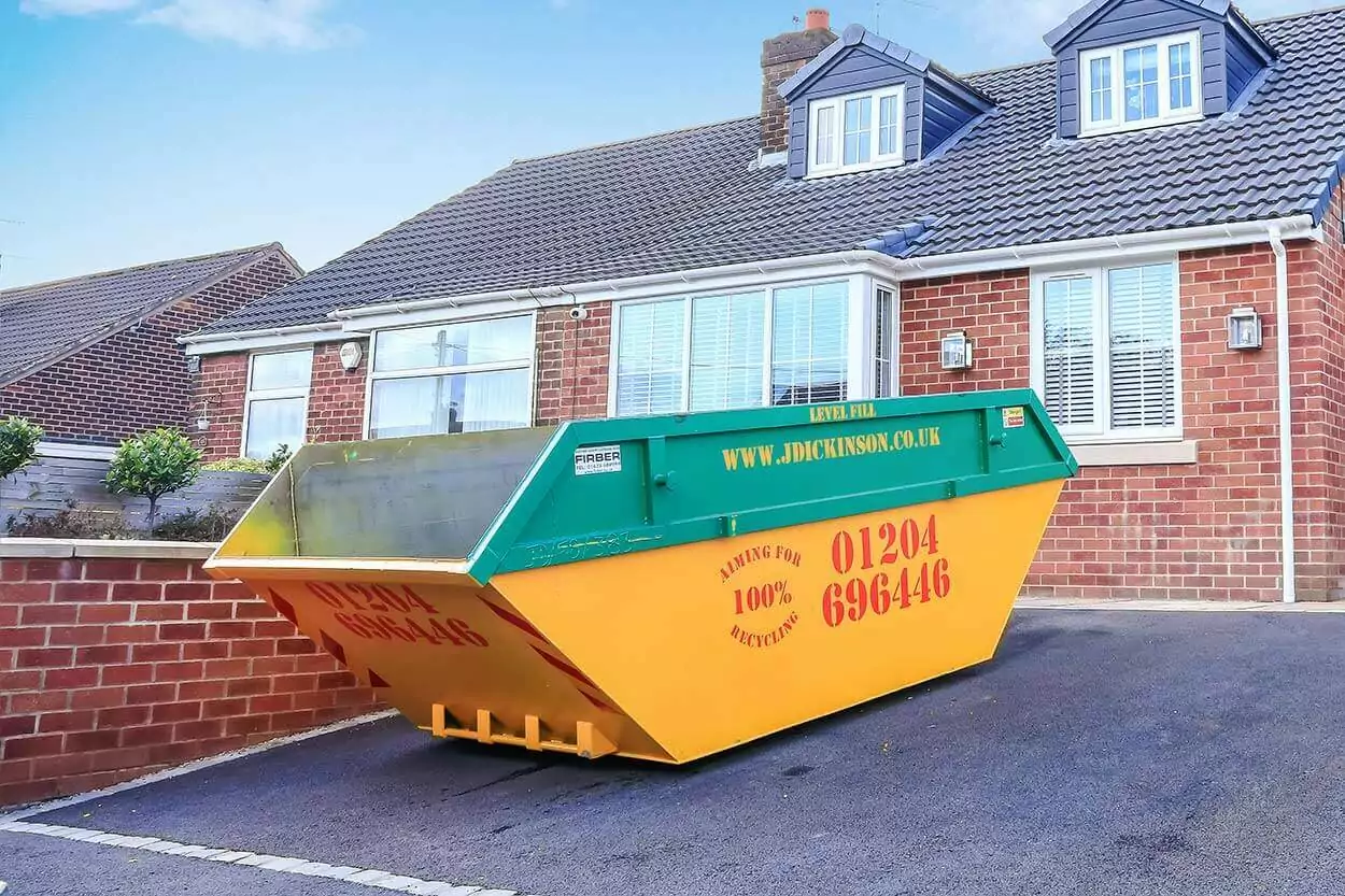 Cheapest Skip Hire in Chorley on a driveway